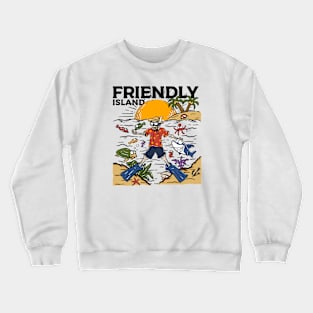 Friendly Island (color) Crewneck Sweatshirt